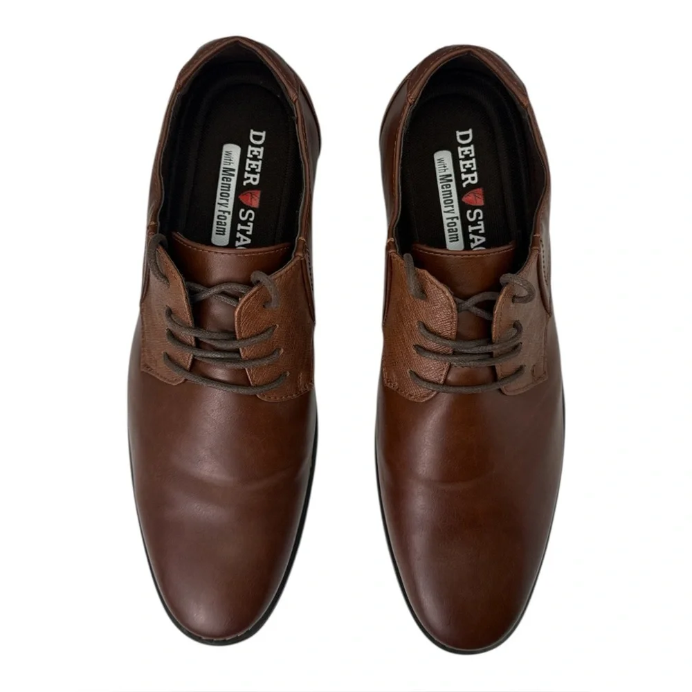 Deer Stags Men's Matthew Dress Comfort Oxford‎ Classic Brown, Size 10.5 Wide